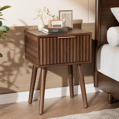 vingli night stand, fluted nightstand wood, mid century, main product view