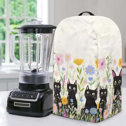 Flowers Black Cats Blender Cover Dust Cover Appliance Dust Cover by Unknown