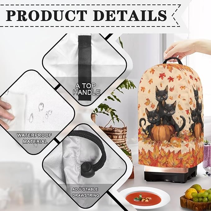 Pumpkins Black Cats Kitchen Blender Dust Cover Food Processor Dust Protection - Image 4
