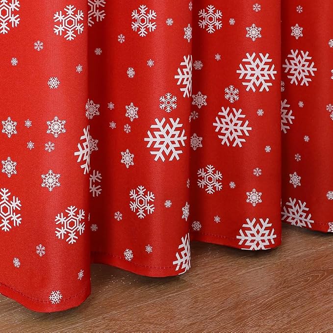 Elegant Snowflake Valance for Windows Decor 52 x 18 Inches Festive Winter Rod - Image 5