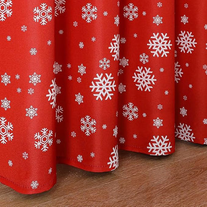 Elegant Snowflake Valance for Windows Decor 52 x 18 Inches Festive Winter Rod - Image 5
