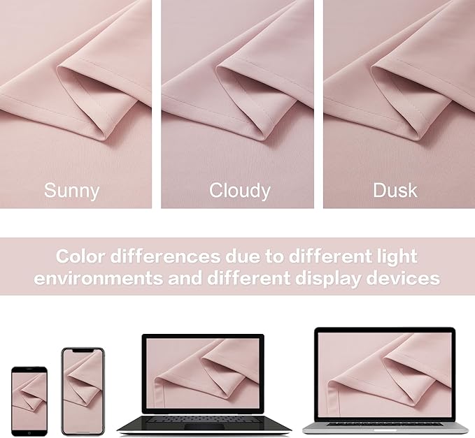 DUALIFE 102 Inch Curtains Pink - Image 5