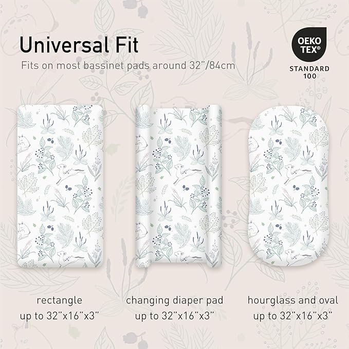 Gllquen Baby Bassinet Sheets 4 Pack, Breathable Cozy Fitted Mattress Sheet - Image 4