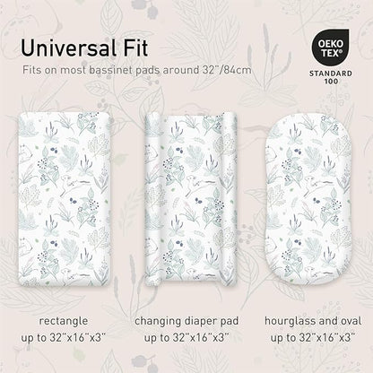 Gllquen Baby Bassinet Sheets 4 Pack, Breathable Cozy Fitted Mattress Sheet - Image 4