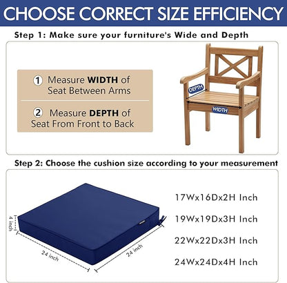 Outdoor Chair Cushions 24 x 24 Inch Waterproof Patio Chair Cushions - Image 4
