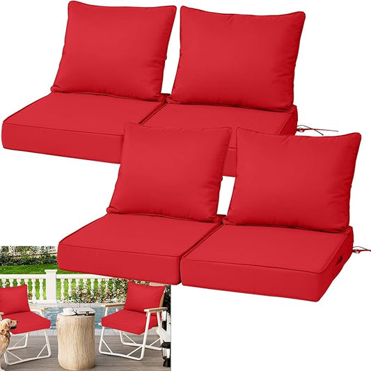 Waterproof Outdoor Chair Cushion Set of 4, Outdoor Cushions by Vulacko