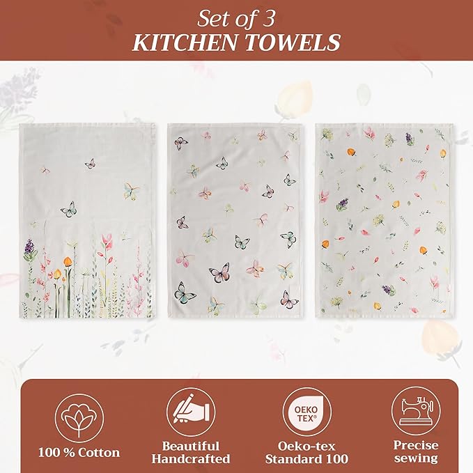 Maison d' Hermine Kitchen Towels Set of 2 100% Cotton 27.50" x 20" Reusable - Image 2