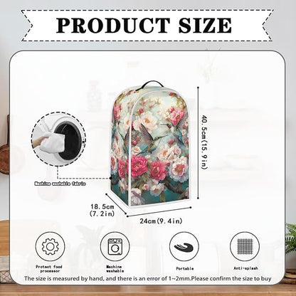 Talayituse Vintage Hummingbird Flower Print Blender Dust Cover, Fingerprint - Image 6