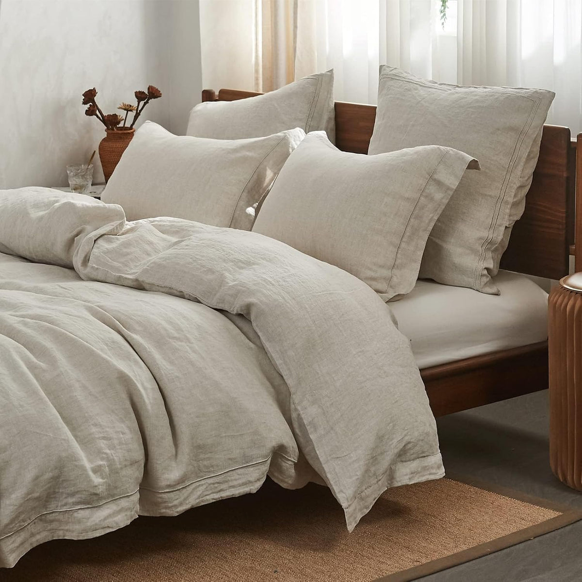 simple&opulence 100% french flax linen duvet cover set, main product view