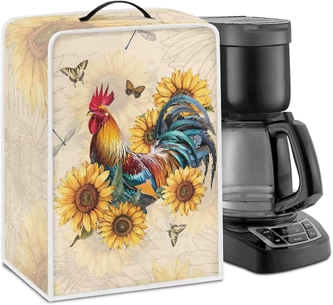 Mumeson Butterfly Rooster Coffee Maker Cover, Dust Resistant Washable Covers by Mumeson