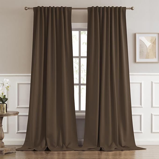 DUALIFE Blackout Curtains/Drapes 102 Inches Long, Light Blocking Privacy by DUALIFE