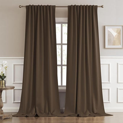 DUALIFE Blackout Curtains/Drapes 102 Inches Long, Light Blocking Privacy by DUALIFE