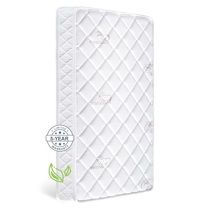 Premium Crib & Toddler Mattress, 100% Knitted Fabric, Premium Fleece by Letmxiu