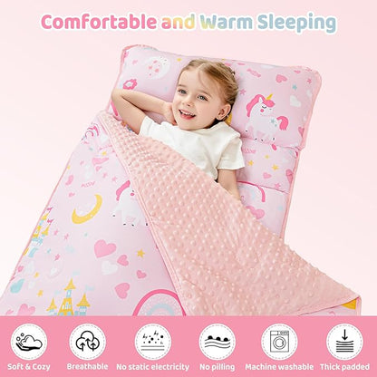 Viviland Toddler Kid Nap Mat for Preschool, Girls Pink Princess Daycare - Image 6