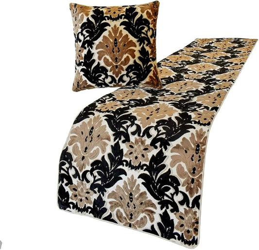 The HomeCentric King/Queen/Twin Brown Decorative King 90"x18" Bed Runner by TheHomeCentric