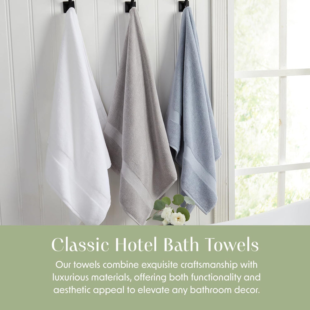 100% Cotton Luxury Hotel Bath Towel Set | 4-Pack | White