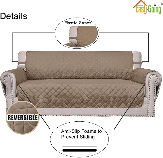 Easy-Going 4 Seater Sofa Slipcover Reversible Sofa Cover Water Resistant Couch - Image 3