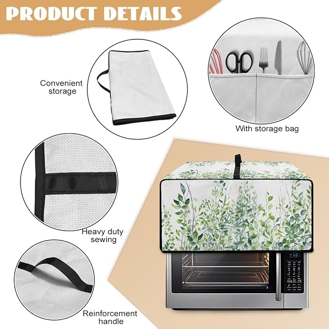 Toaster Oven Dust Cover with Storage Pockets, Dust-Proof Kitchen Appliance - Image 5