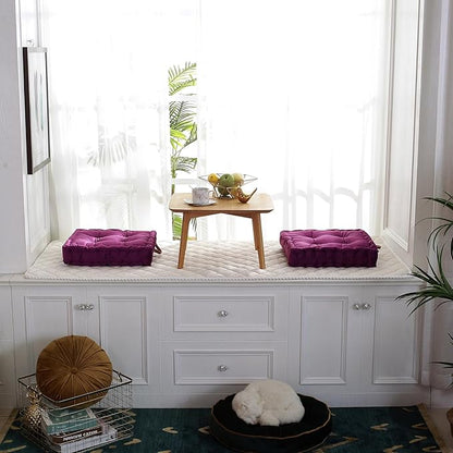 vctops Square Solid Color Velvet Seat Cushion - Image 4