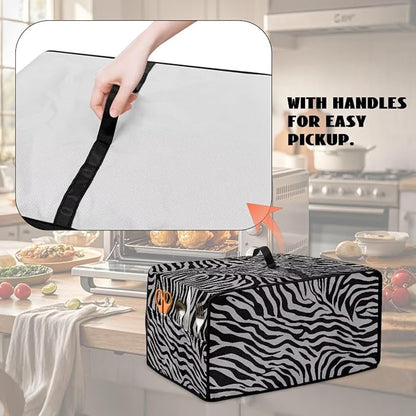 Grey Zebra Print Microwave Oven Dust Cover Dust-Proof Waterproof Microwave - Image 5