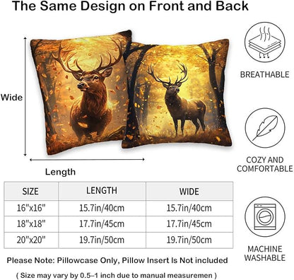 Throw Pillow Covers for Couch or Bed | 18x18 Set of 4 Pillow Cases for Fall or - Image 5