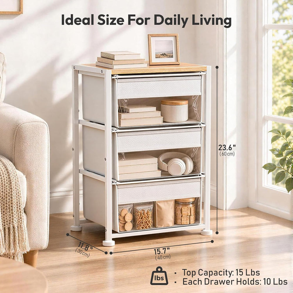 DIMJ Stackable Storage Drawer for Closet Organizers with 3 Clear Window