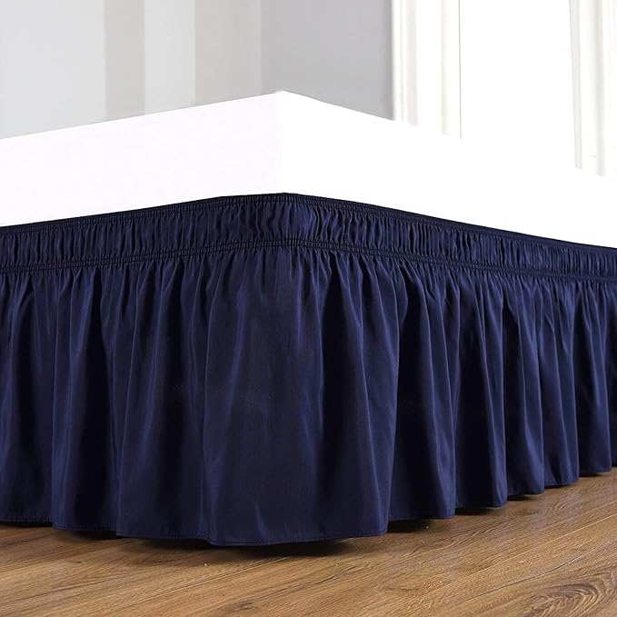 Navy Blue Wrap Around Bed Skirts - Image 4