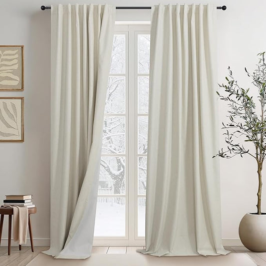 95 Inch Curtains 2 Panels Set UV/Heat Blocking by DANCURTON