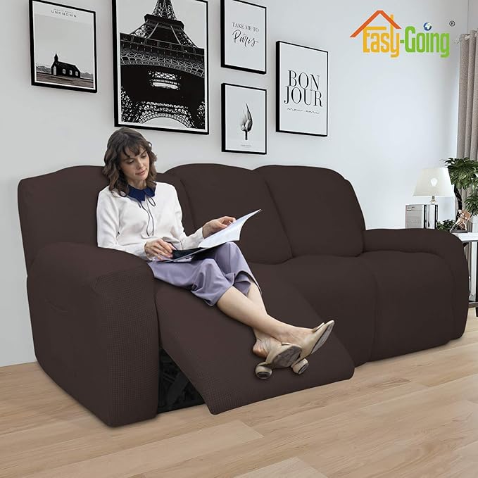 Easy-Going 8 Pieces Recliner Sofa Stretch Sofa Slipcover Sofa Cover Furniture - Image 2
