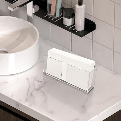 Napkin Holder, Vertical Scalloped Acrylic Guest Towel Holder, Waterproof Guest - Image 4