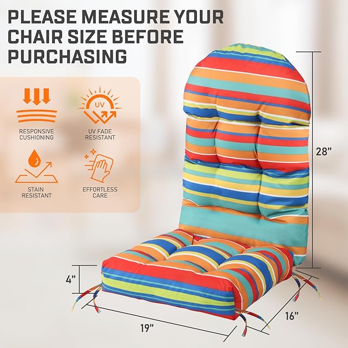 FUNBERRY Adirondack Chair Cushions Set of 2, Thicken Comfy Cushions - Image 4