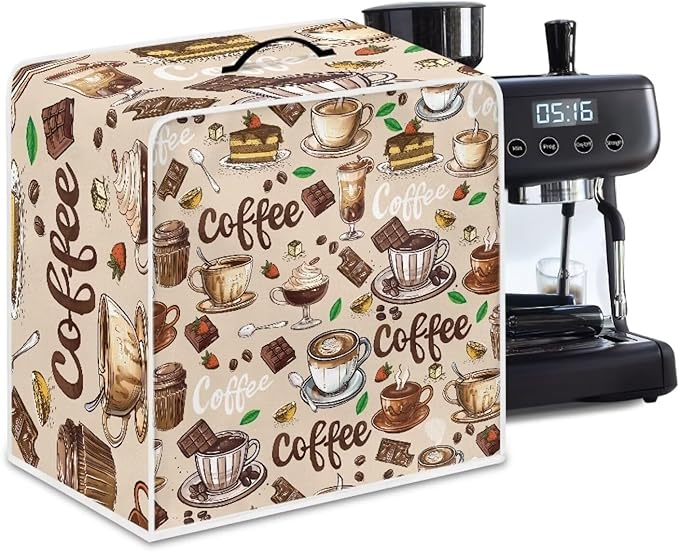 Mumeson Coffee Cup Design Coffee Maker Cover Stain Resistant Washable Covers - Image 5