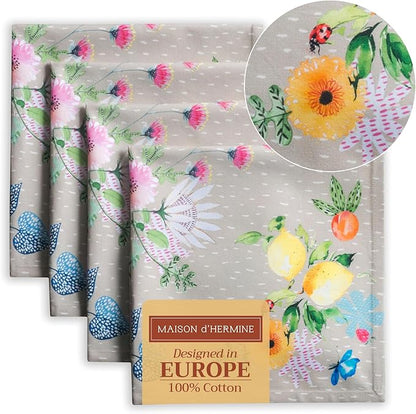 Maison d' Hermine Cloth Napkins Set of 4 100% Cotton Everyday Reusable Square by MaisondHermine