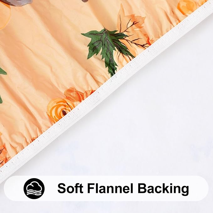 Smiry Plastic Thanksgiving Tablecloth, Pumpkin Wipeable Flannel Backed Vinyl - Image 6