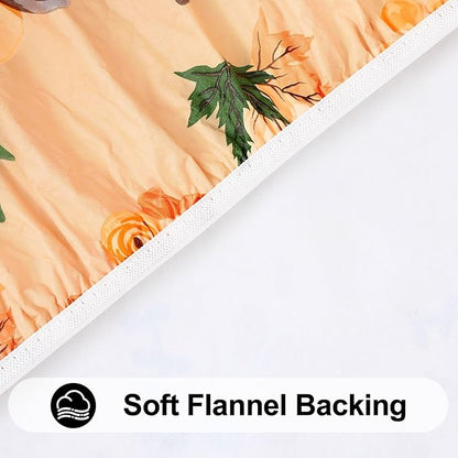 Smiry Plastic Thanksgiving Tablecloth, Pumpkin Wipeable Flannel Backed Vinyl - Image 6