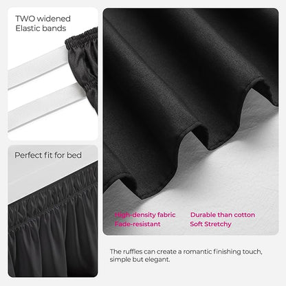 RIMELA Dorm Bed Skirt Twin XL 25 Inch Drop, Extra Long Wrap Around Elastic Bed - Image 5