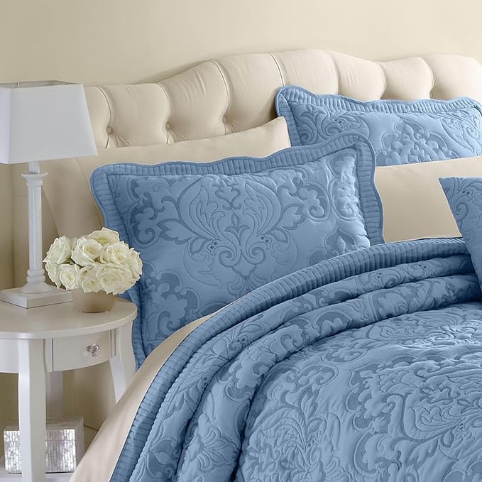BrylaneHome Bedding Lightweight All Season Modern Amelia Quilted Damask - Image 2