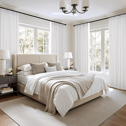 MIULEE Pinch Pleated Thick Linen Curtains 84 Inch 4 Panels Set Back Tab Memory - Image 7
