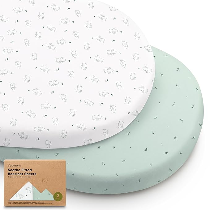 2-Pack Organic Bassinet Sheets for Girls, Boys by KeaBabies