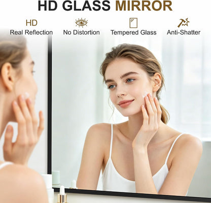 bathroom vanity mirrors for over sink, 2 pack, close-up detail