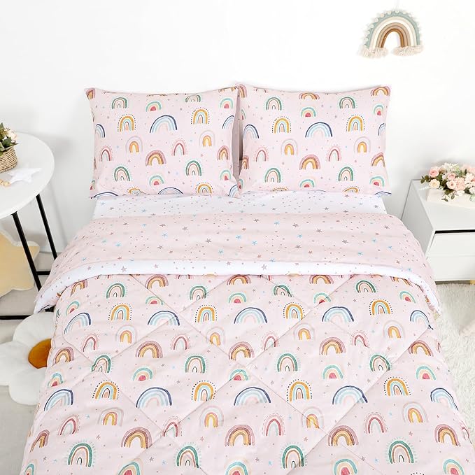 Twin Size Toddler Bedding Set for Girls 5 Piece Toddler Girl Bedding, Super - Image 4