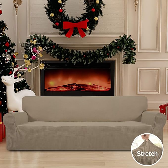 Easy-Going Stretch 4 Seater Sofa Slipcover 1-Piece Sofa Cover Furniture - Image 2