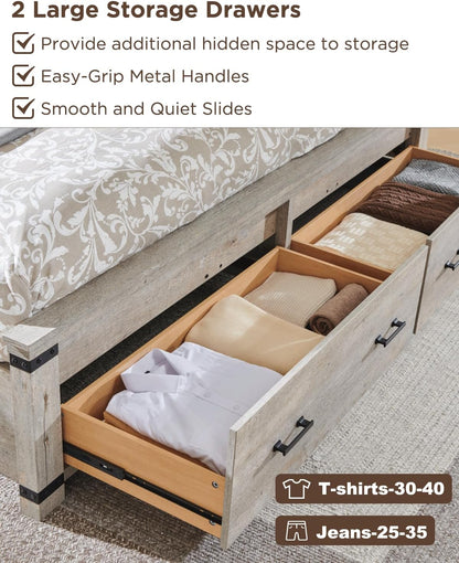 t4tream 54" tall farmhouse queen size bed frame, package contents