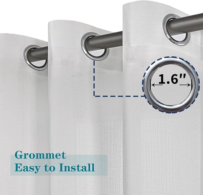 BGment Linen Look Semi Sheer Curtains - Image 3