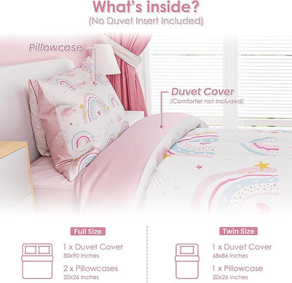 SANDJEST Rainbow Duvet Cover Sets Twin Size - Image 2
