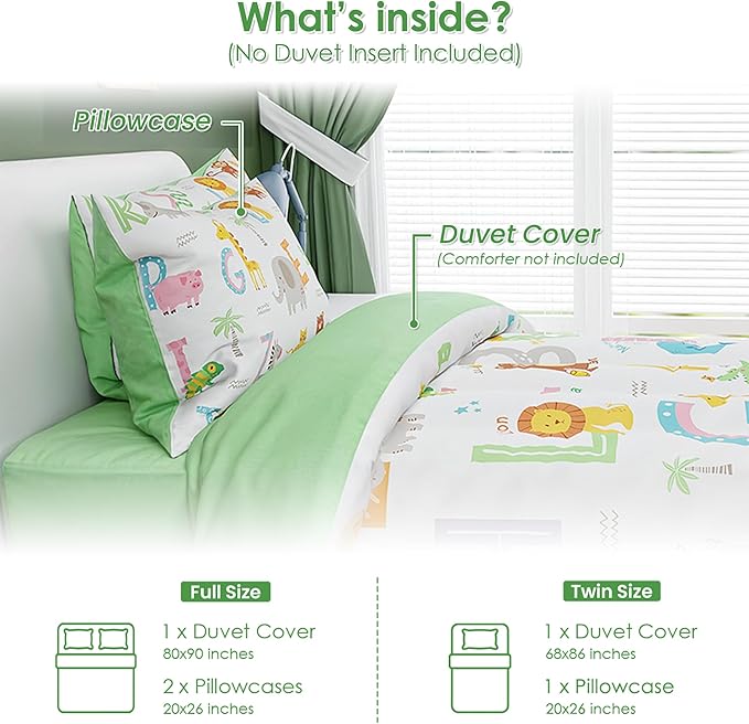 SANDJEST Alphabet Duvet Cover Sets Twin Size - Image 2