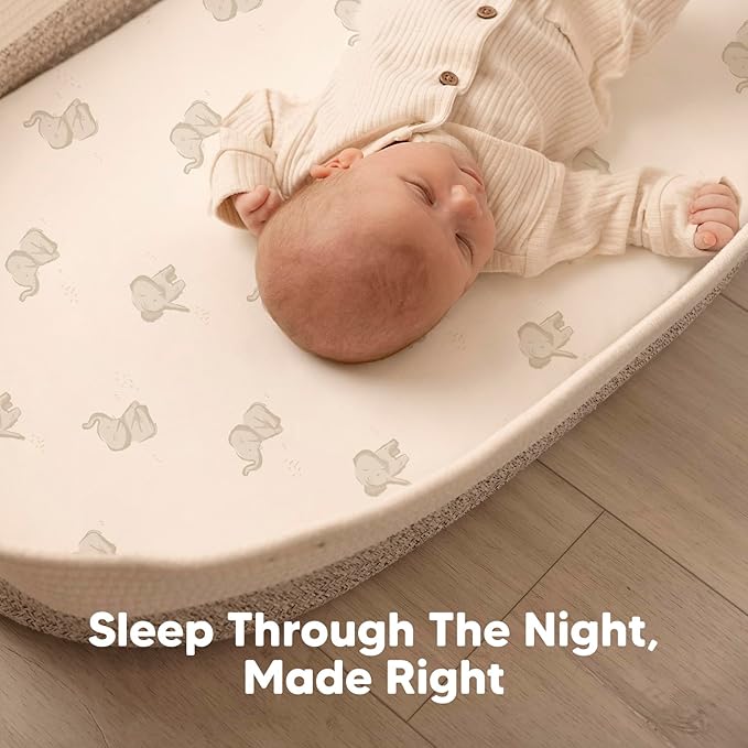 2-Pack Organic Bassinet Sheets for Girls, Boys - Image 6