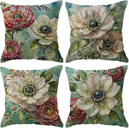 ULOVE LOVE YOURSELF Decorative Throw Pillow Case Oil Painting Floral Cushion by ULOVE+LOVE+YOURSELF