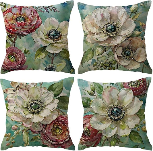ULOVE LOVE YOURSELF Decorative Throw Pillow Case Oil Painting Floral Cushion by ULOVE+LOVE+YOURSELF
