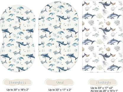 Bassinet Sheets for Baby Girls Boys 2 Pack, Fitted Baby Mattress Sheet for - Image 2